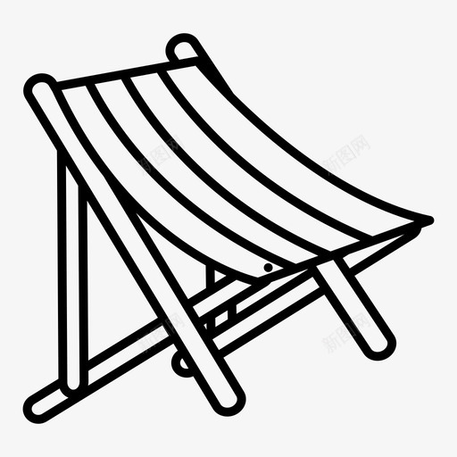 休息室海滩躺椅图标svg_新图网 https://ixintu.com 休息室 夏季 海滩 躺椅