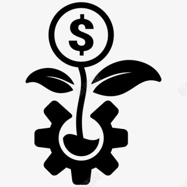 植物美元金钱图标图标