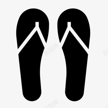 凉鞋沙滩脚图标图标