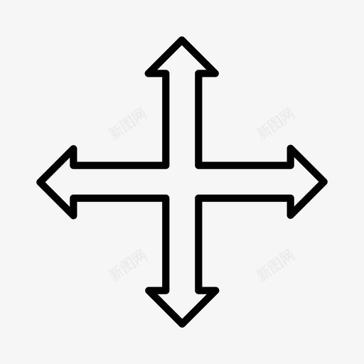 交叉点箭头方向图标svg_新图网 https://ixintu.com 交叉点 形状 方向 移动 箭头