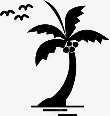 棕榈树椰子水果图标图标