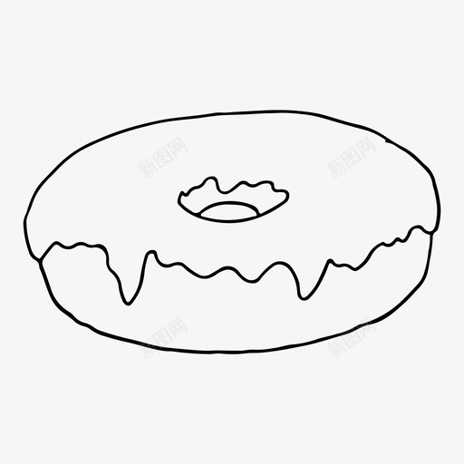 甜甜圈食品手绘图标svg_新图网 https://ixintu.com 手绘 甜甜圈 甜食 素描 食品