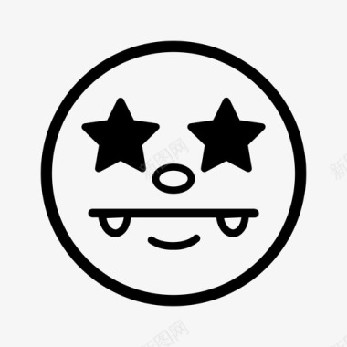 中性脸配明星眼卡通表情图标图标