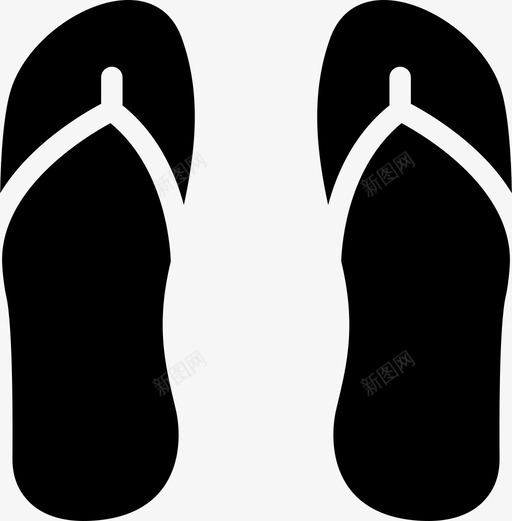 人字拖海滩鞋图标svg_新图网 https://ixintu.com 人字拖 凉鞋 夏季旅行符号 海滩 鞋