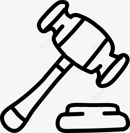 木槌律师法院图标svg_新图网 https://ixintu.com 商业和金融手绘图标 律师 木槌 法律 法院
