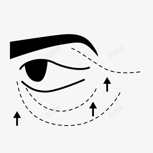 眼部提升肉毒杆菌眼睛图标svg_新图网 https://ixintu.com 外科 整形 眼睛 眼部提升 肉毒杆菌