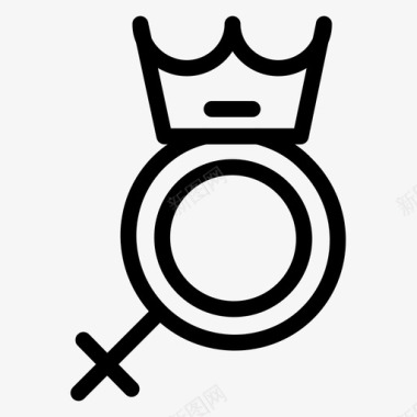 女性皇冠性别图标图标