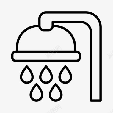 淋浴浴室水管工图标图标