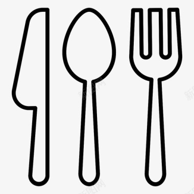 餐具勺子牛排刀图标图标
