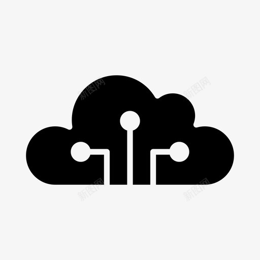 云系统接入科技图标svg_新图网 https://ixintu.com 云系统 接入 科技