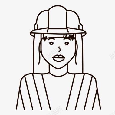 建筑工人性格女孩图标图标