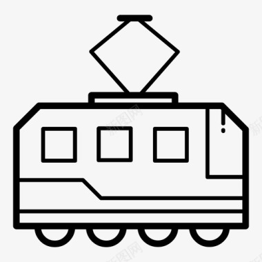 电动火车电缆婴儿车图标图标