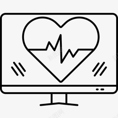 电子健康医疗保健心脏图标图标