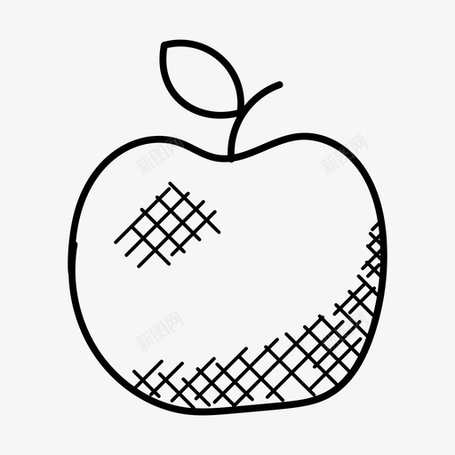 苹果健康饮食健康水果图标svg_新图网 https://ixintu.com 健康水果 健康饮食 苹果 营养 运动涂鸦图标