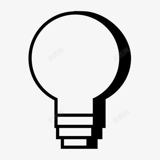 灯泡创意发明图标svg_新图网 https://ixintu.com 创意 发明 灯泡 网页和用户界面图标黑白相间