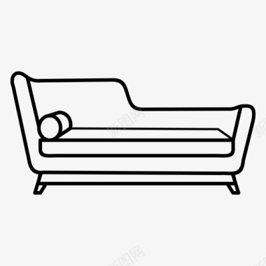 中世纪家具躺椅现代图标图标