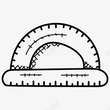 量角器度尺度数工具图标图标