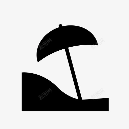 雨伞沙滩夏日图标svg_新图网 https://ixintu.com 夏日 夏日的感觉 沙滩 波浪 雨伞