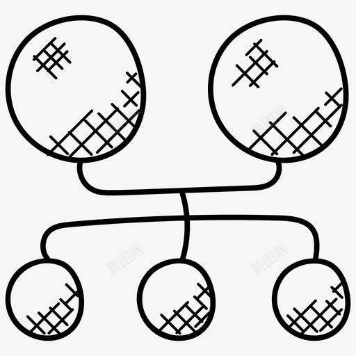 层次结构网络结构网络图标svg_新图网 https://ixintu.com 互联网涂鸦图标 层次结构 工作流程 组织结构图 网络 网络结构