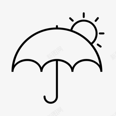 伞夏天阳光图标图标