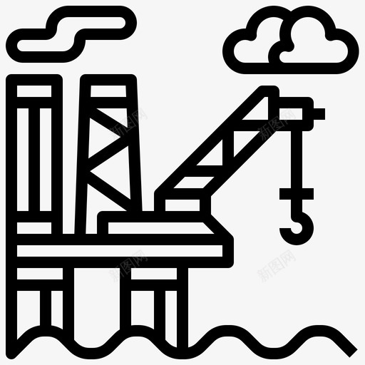石油平台建筑天然气图标svg_新图网 https://ixintu.com 天然气 工业 建筑 生态 石油平台