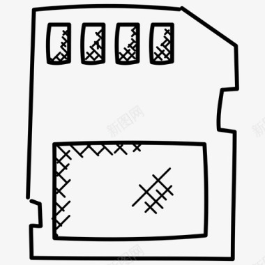 存储卡闪存卡微芯片图标图标