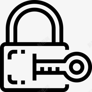 数据安全钥匙挂锁图标图标