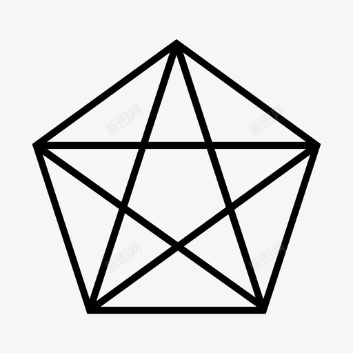 五角星形几何学网格图标svg_新图网 https://ixintu.com 三角形 五角星形 几何学 多边形 星 网格 自然