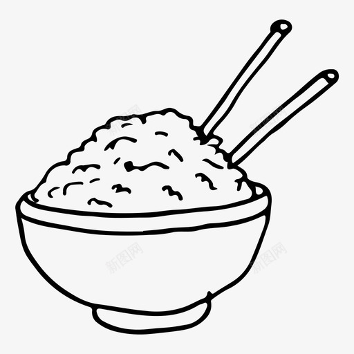 中餐瓷器手绘图标svg_新图网 https://ixintu.com 中餐 手绘 瓷器 米饭 素描