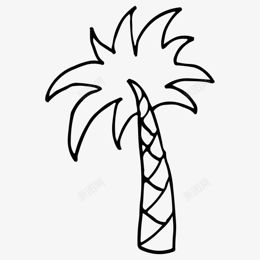 棕榈树涂鸦夏天图标svg_新图网 https://ixintu.com 夏天 棕榈树 涂鸦