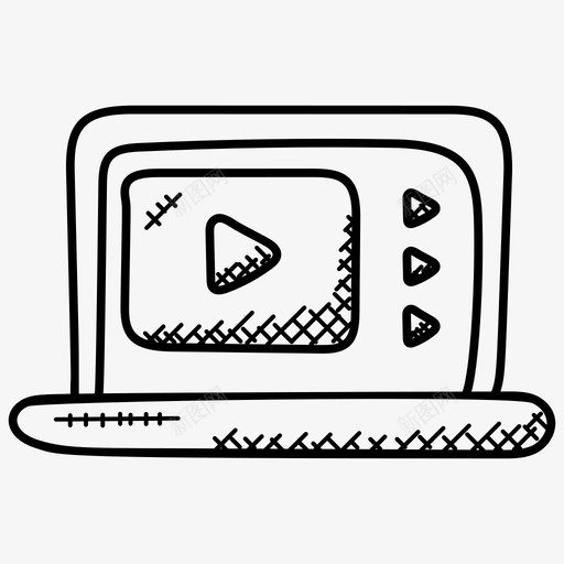 媒体播放器数字媒体笔记本电脑图标svg_新图网 https://ixintu.com 在线电影 媒体播放器 教育涂鸦图标 数字媒体 笔记本电脑 网络视频 视频流