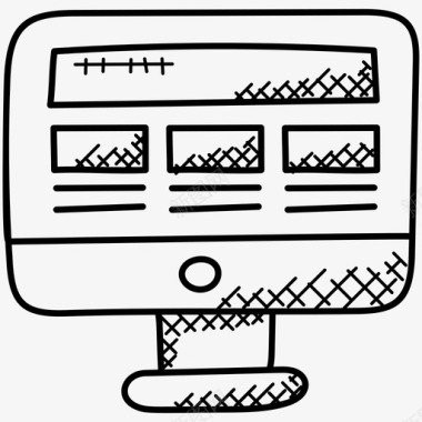 线框计算机网页图标图标
