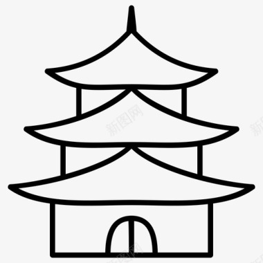 寺庙建筑亚洲图标图标