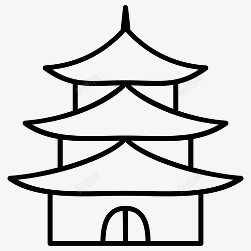 寺庙建筑亚洲图标svg_新图网 https://ixintu.com 亚洲 佛教 城堡 寺庙 建筑 日本