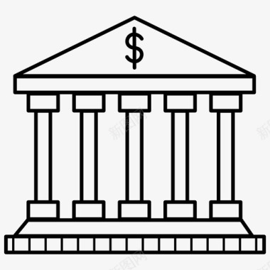 银行资本主义货币图标图标