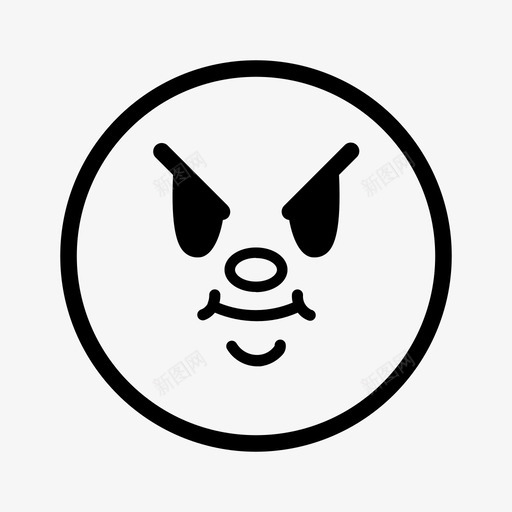 邪恶的脸卡通表情符号图标svg_新图网 https://ixintu.com 卡通 复古表情 表情符号 计划 邪恶的脸