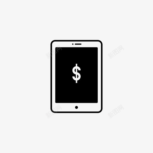 ipad美元货币图标svg_新图网 https://ixintu.com ipad 平板电脑 美元 设备系列 货币