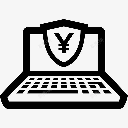 安全日元笔记本电脑支付图标svg_新图网 https://ixintu.com 在线购物粗体 安全在线 安全日元 支付 笔记本电脑
