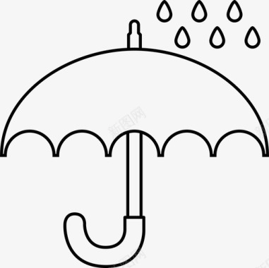 保持干燥水滴伞图标图标
