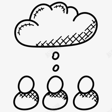 云平台云客户端云计算概念图标图标