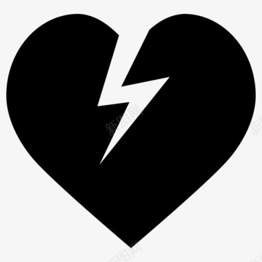 心脏的力量能量闪电图标图标