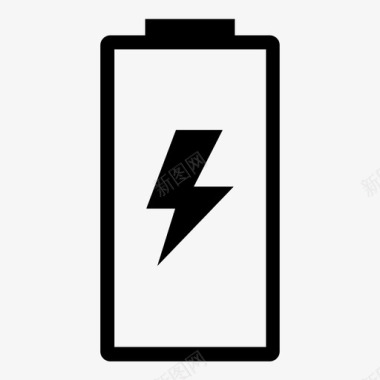 电池闪电充电电压图标图标
