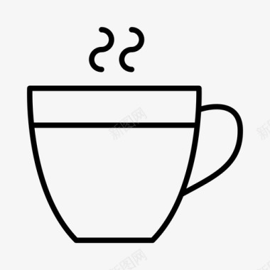 咖啡杯咖啡馆平白色图标图标