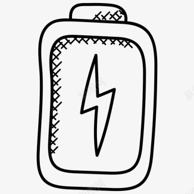 电池充电充电符号媒体涂鸦图标图标