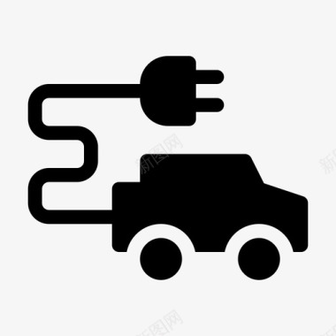 电动车充电环保图标图标