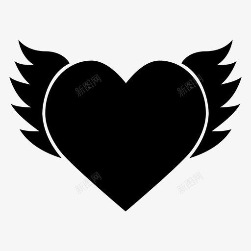 有翅膀的心飞翔的心浪漫图标svg_新图网 https://ixintu.com 有翅膀的心 浪漫 翅膀 飞翔的心