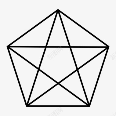 五角星形神圣比例黄金比例图标图标