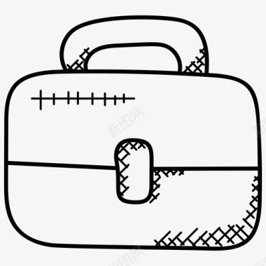 公文包笔记本电脑包搜索引擎优化和营销涂鸦图标图标