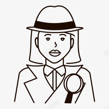 侦探探员角色图标图标