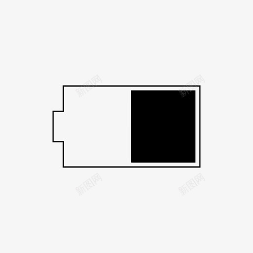 一半电池充电电力图标svg_新图网 https://ixintu.com 一半电池 充电 技术 电力 电子 能源